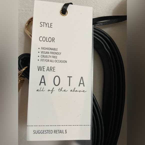 NWT AOTA Vegan Faux Croc Textured Leather Black Bucket Bag - Picture 13 of 16